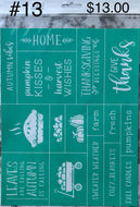 Fall silkscreen,  Pies, Pumpkins, Thankful