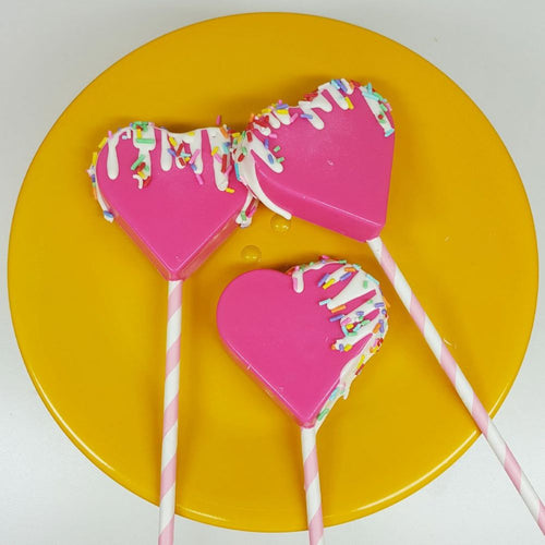 3 pc Fillable Heart Lollies